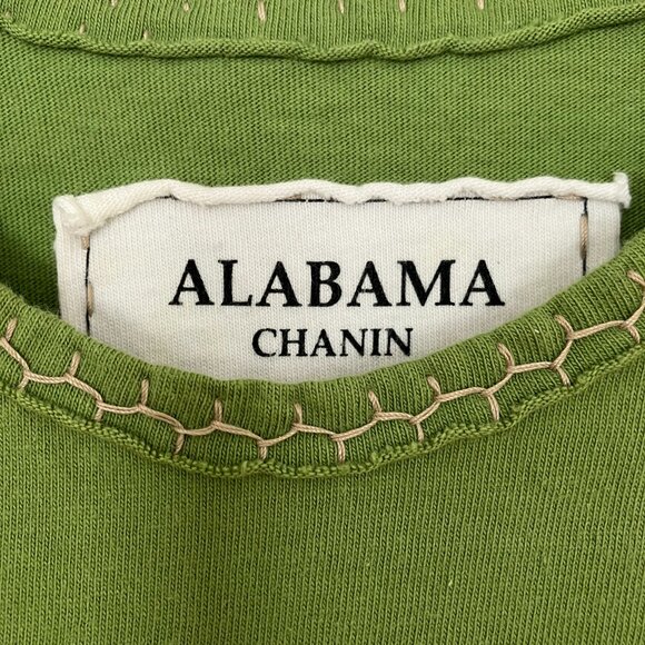 ALABAMA CHANIN Sleeveless Green Tunic 100% Cotton Size Small - Picture 5 of 7